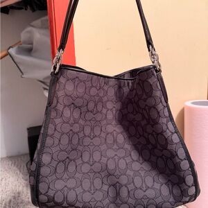 Coach Phoebe Black/Charcoal Shoulder Bag